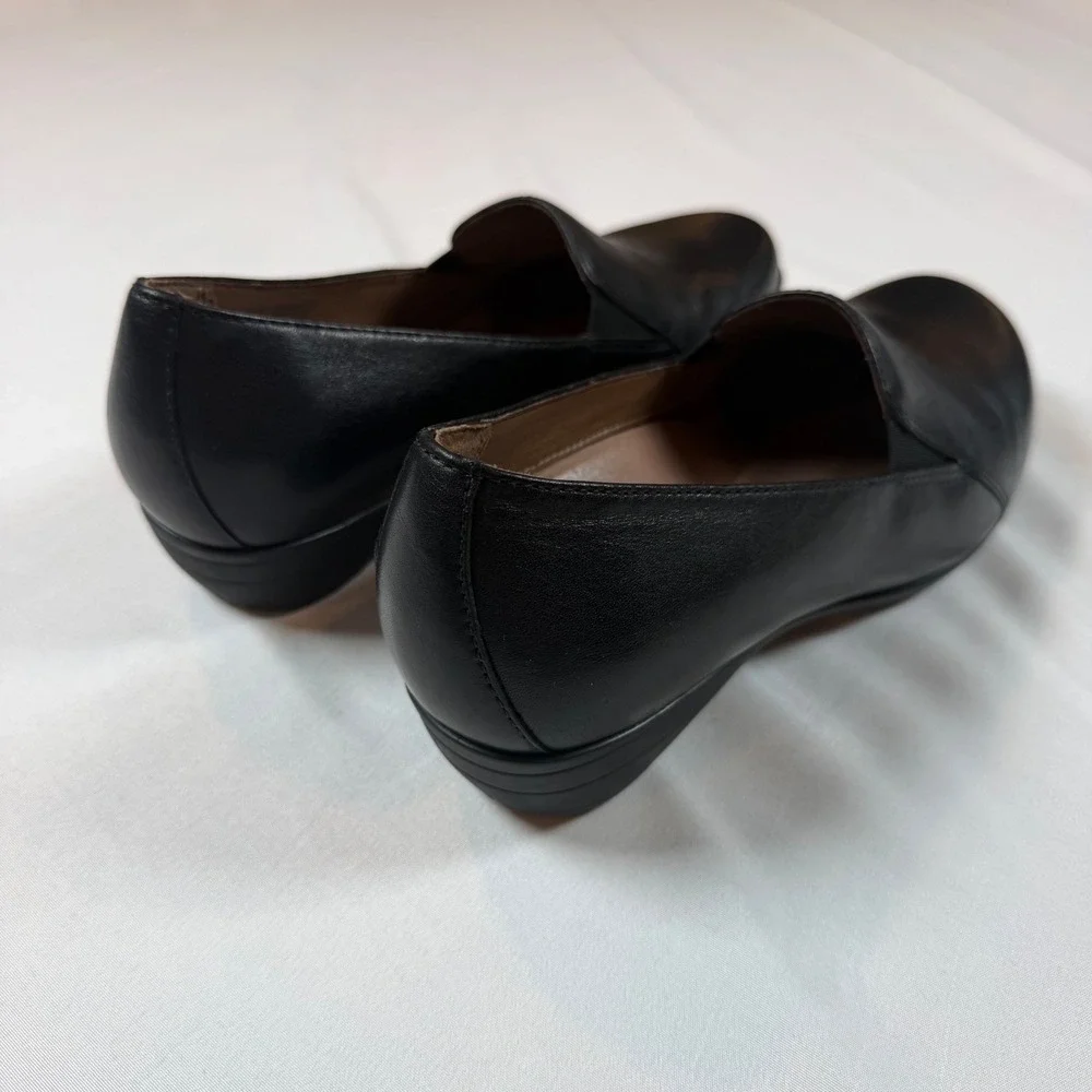 Dansko Fawna Farah Black Leather Slip On Loafers Wedge Shoes Womens 37 US 6.5-7